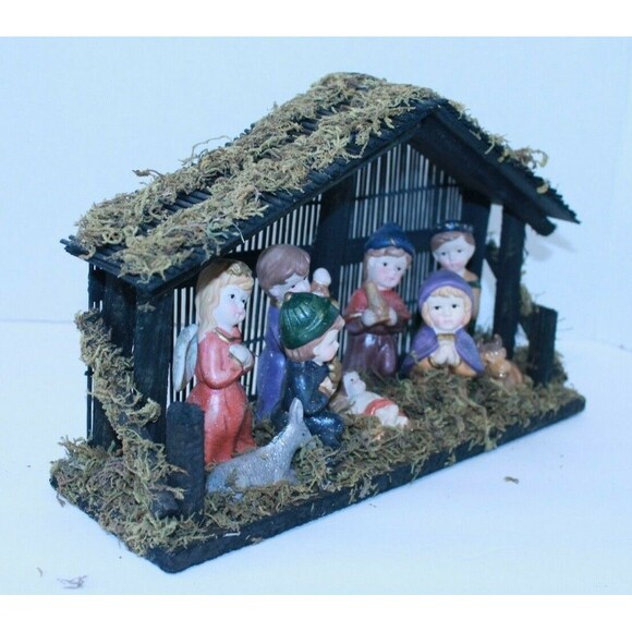 Nativity In Creche Children Holiday International Bazaar Christmas Porcelain - Picture 4 of 5